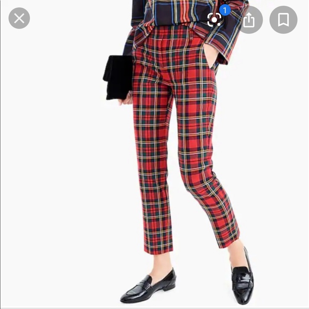 J.CREW Cameron Slim Crop Pant in Tartan